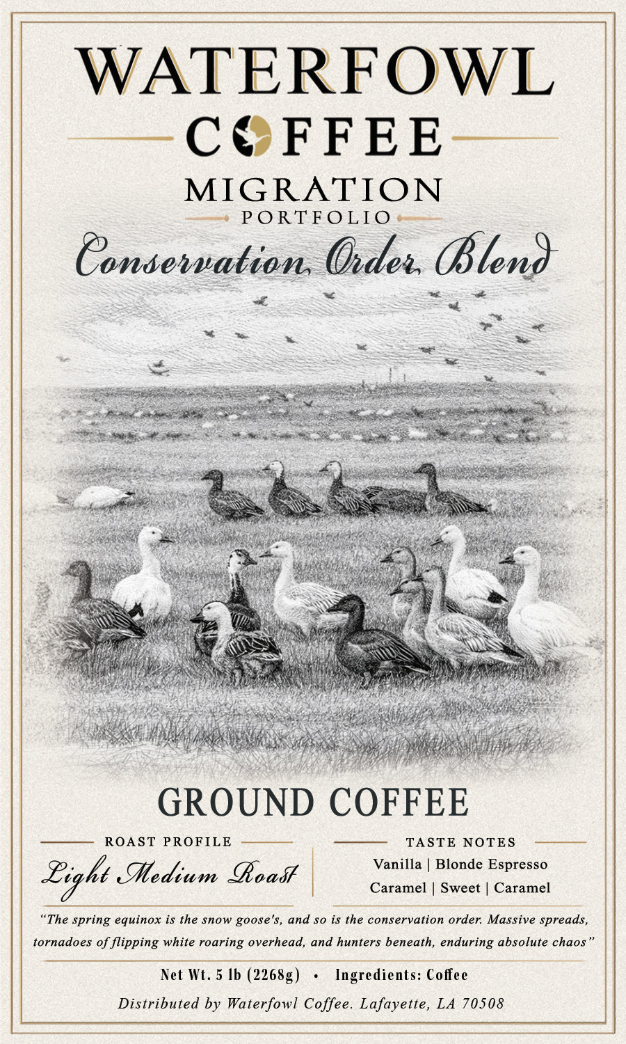 Conservation Order Blonde Espresso · 5 lb ground in kraft bag