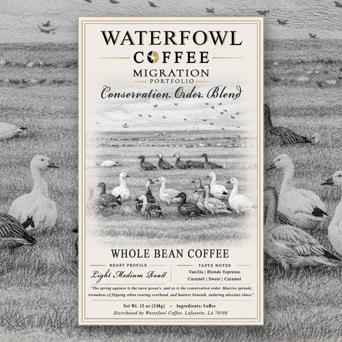 Conservation Order Blonde Espresso · 12 oz whole bean, label over artwork
