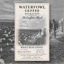 The Outfitter Blend · 5 lb whole bean, label over field artwork