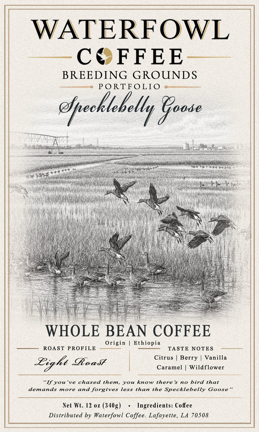 Specklebelly Goose Ethiopia Single Origin · 12 oz whole bean in kraft bag
